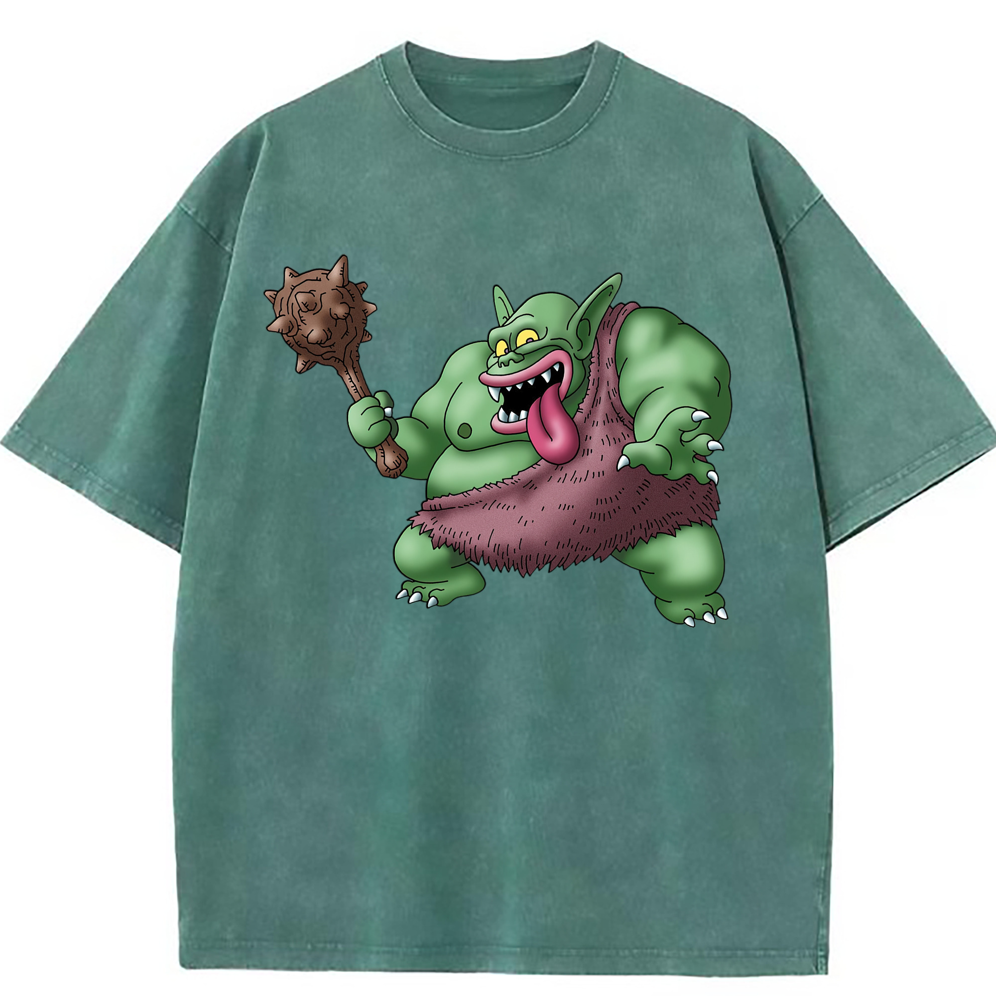 （画像用） ドラゴンクエスト Doragon Kuesuto Dragon Quest 綿100% ヴィンテージ風 半袖Tシャツ（フロントプリント）